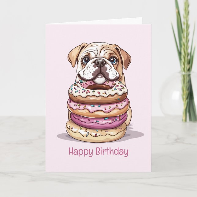 Grattis på födelsedagen English Bullhundars Kort (Framsida)