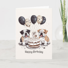 Grattis på födelsedagen English Bullhundars Kort