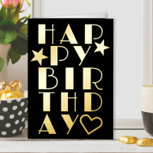 Grattis på födelsedagen Enkel Art Deco Typografisk