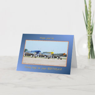 Grattis på födelsedagen enmotoriga flygplan kort