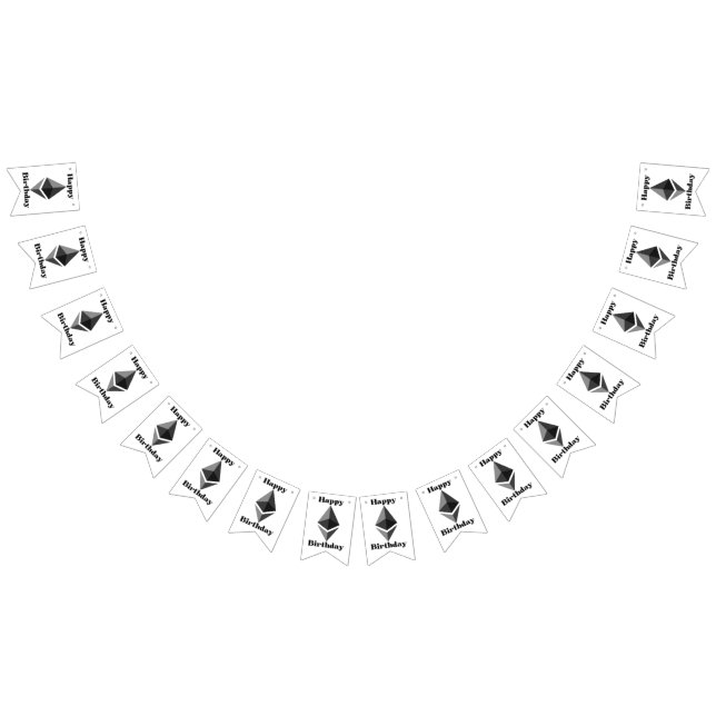 Grattis på födelsedagen Etherum Icon Bunting Banne Vimplar (Alla)