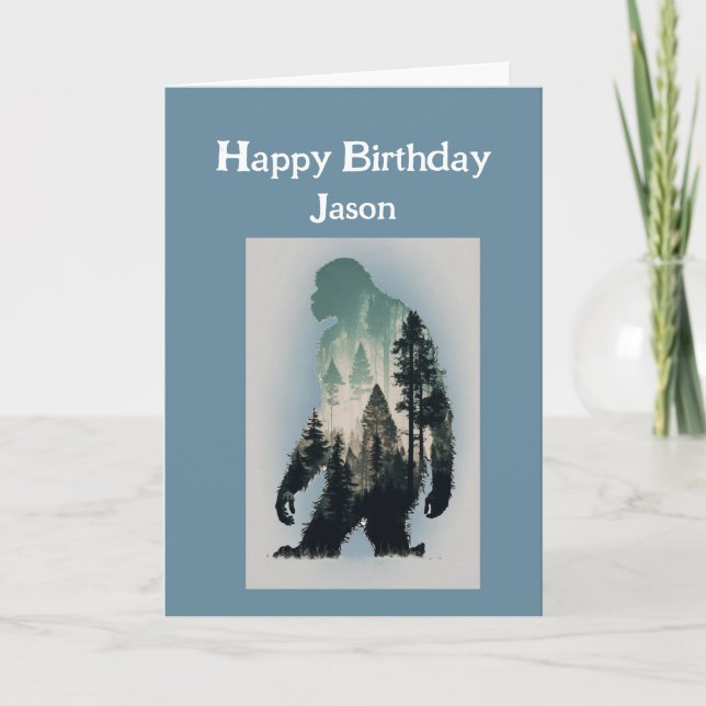 Grattis på födelsedagen ett slags Sasquatch Big Fo Kort (Framsida)