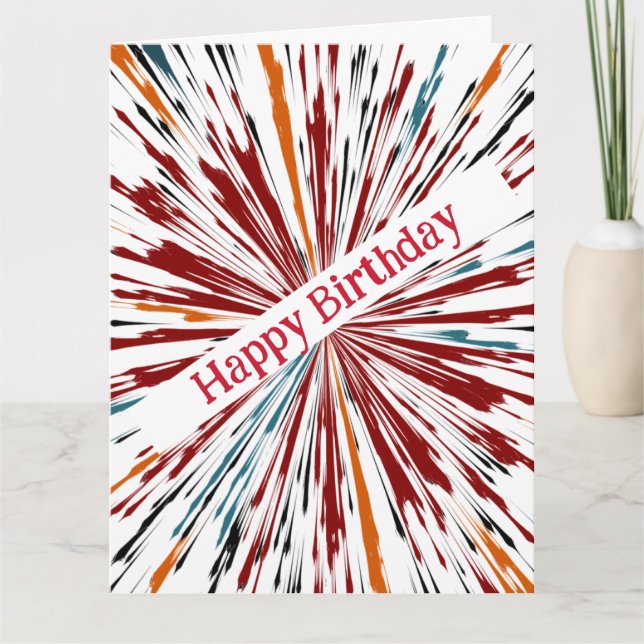 Grattis på födelsedagen Explosive Färg Kort (Framsida)