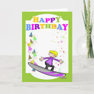 Grattis på födelsedagen, extrem surfer kort