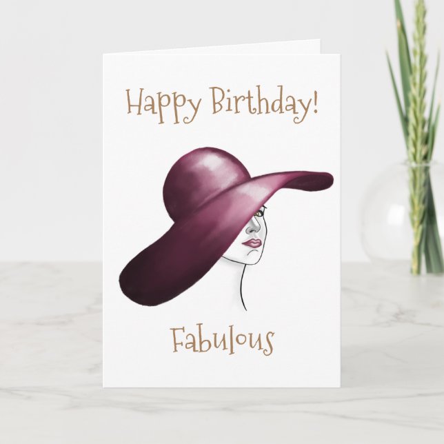 Grattis på födelsedagen Fabulous Elegant Woman Tec Kort (Framsida)