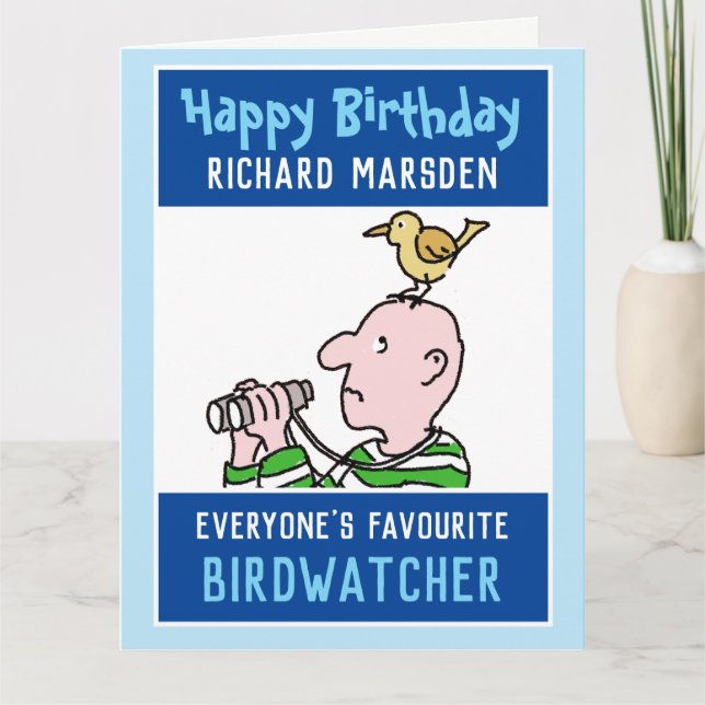 Grattis på födelsedagen Fågelskådare eller Birder Kort (Framsida)