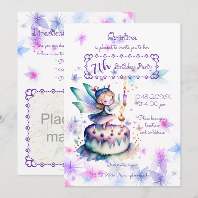 Grattis på födelsedagen Fairy 01 (Fram/baksida)