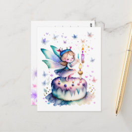 Grattis på födelsedagen Fairy 01 Vykort