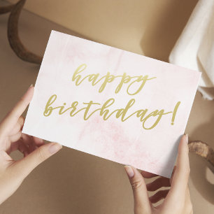 Grattis på födelsedagen Falskt guldskript Postko Vykort
