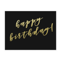 Grattis på födelsedagen | Falskt guldskript vykort