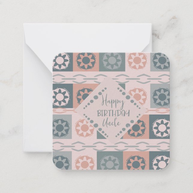 Grattis på födelsedagen farbror anteckningskort (Framsida)