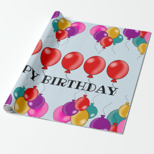 Grattis på födelsedagen färgad ballongspets presentpapper