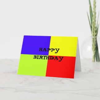 Grattis på födelsedagen Färgad Block Art Kort