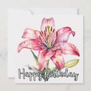 Grattis på födelsedagen   Färglös Blooming Lily Fl