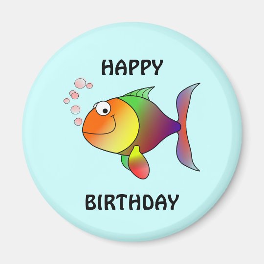 GRATTIS PÅ FÖDELSEDAGEN, färglös tecknad, knapp Magnet Zazzle.se