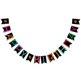 GRATTIS PÅ FÖDELSEDAGEN-färgplatteffekttext på sva Vimplar