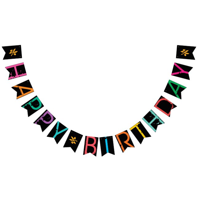 GRATTIS PÅ FÖDELSEDAGEN-färgplatteffekttext på sva Vimplar (Alla)