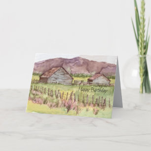 Grattis på födelsedagen Farm Ranch Barn liggande Kort