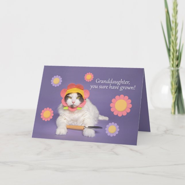 Grattis på födelsedagen-farmor i blommor helgkort (Framsida)