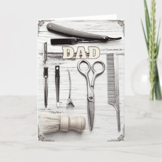 Grattis på födelsedagen Fars dag Barber Skrivkort Kort