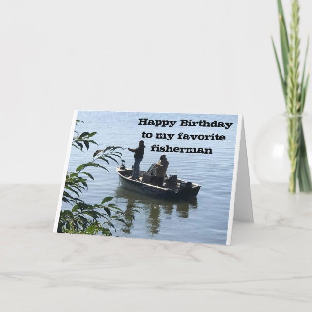 GRATTIS PÅ FÖDELSEDAGEN *FAVORIT FISKAREN* KORT (Framsida)