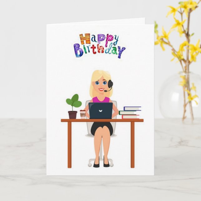 GRATTIS PÅ FÖDELSEDAGEN **FAVORITE CO-WORKER*** KO KORT (Gul blomma)