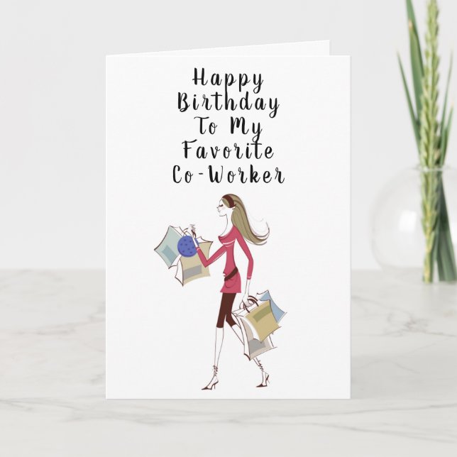 GRATTIS PÅ FÖDELSEDAGEN *FAVORITE CO-WORKER" KORT (Framsida)