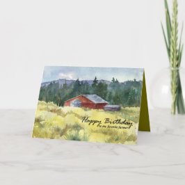 Grattis på födelsedagen Favorite Farmer Barn ligga Kort