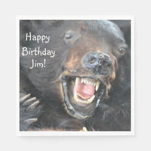 Grattis på födelsedagen Ferocious Bear Pappersservett