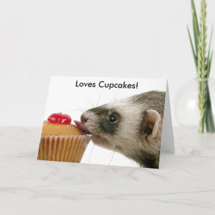 Grattis på födelsedagen Ferret Kärlek Muffinsar Kort