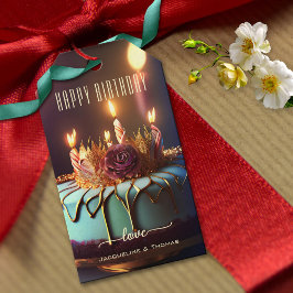 Grattis på födelsedagen Festive Cake Presentetikett