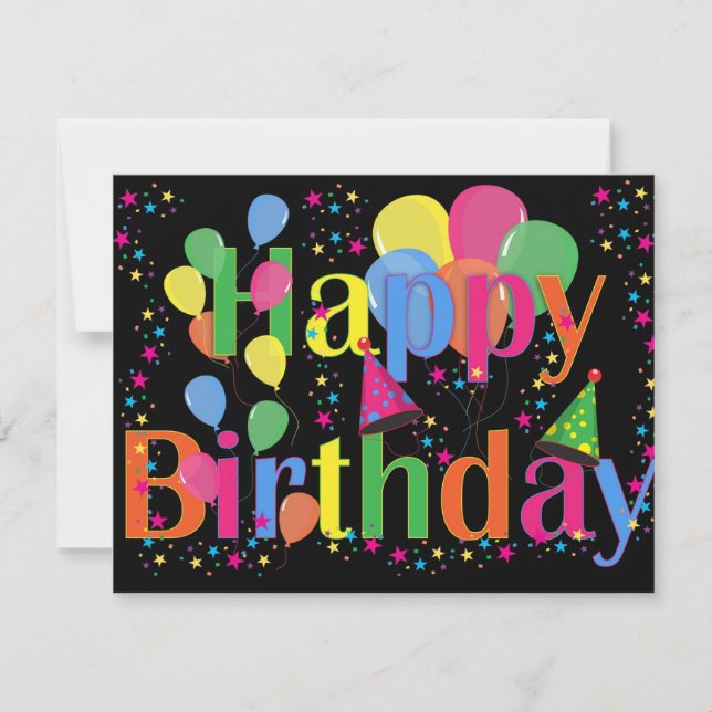 Grattis på födelsedagen, festlig födelsedagskalend kort (Framsida)