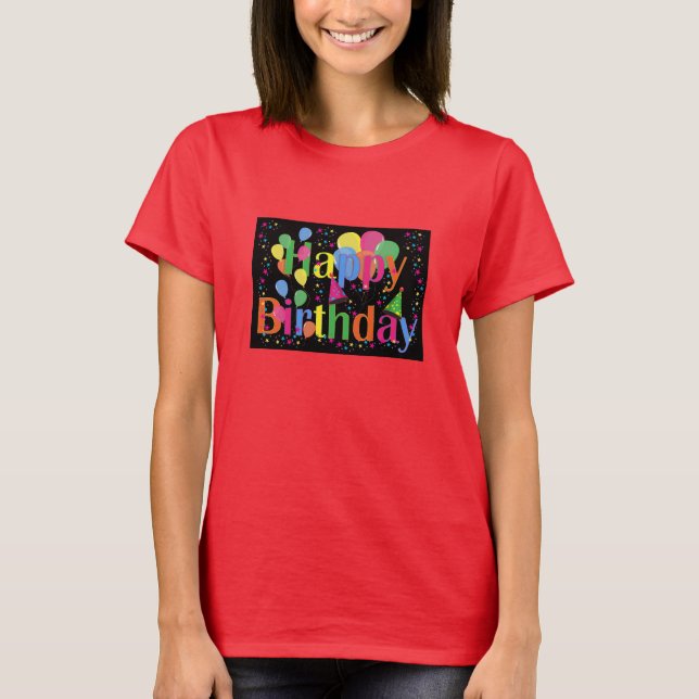Grattis på födelsedagen, festlig födelsedagskalend t shirt (Framsida)