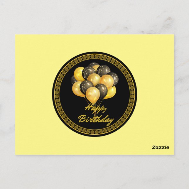 Grattis på födelsedagen, festligt, vykort (Baksida)