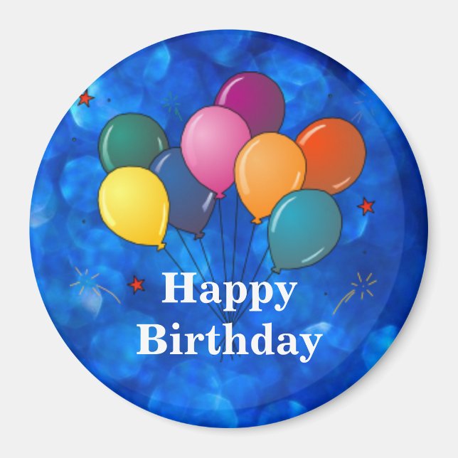 Grattis på födelsedagen, Firande ballonger Magnet (Framsidan)