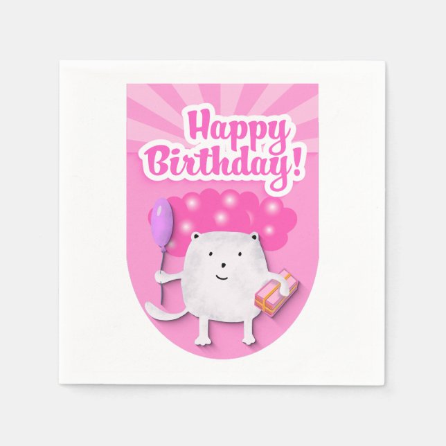Grattis på födelsedagen Firande Design Pappersservett (Framsidan)