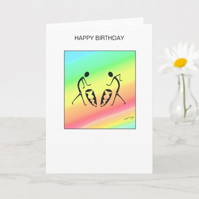 GRATTIS PÅ FÖDELSEDAGEN FIRANDE i FÄRG Kort (Liten växt)