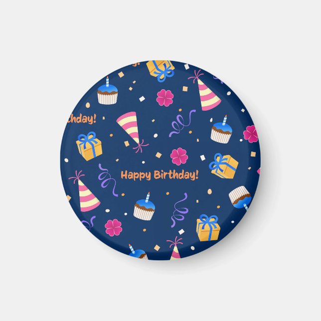 Grattis på födelsedagen firande magnet (Framsidan)