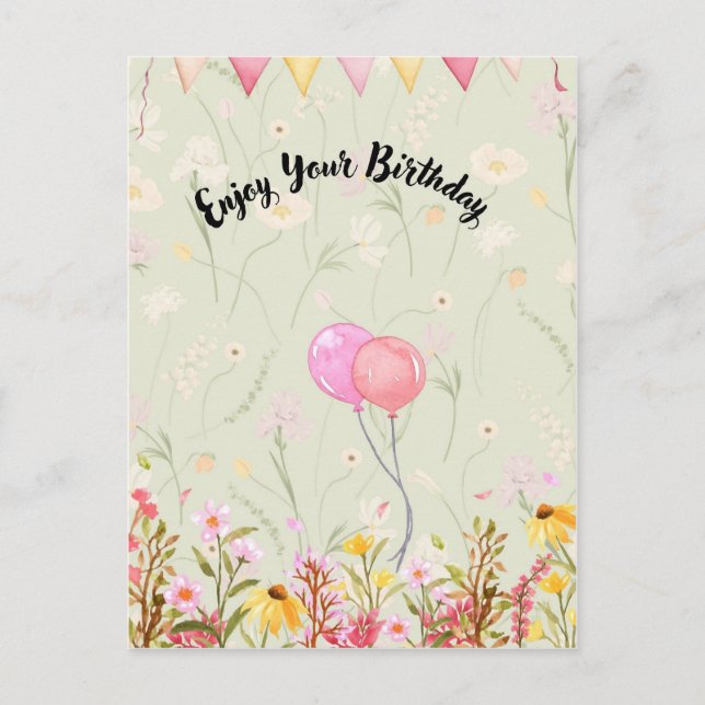 Grattis på födelsedagen firande vykort (Framsida)