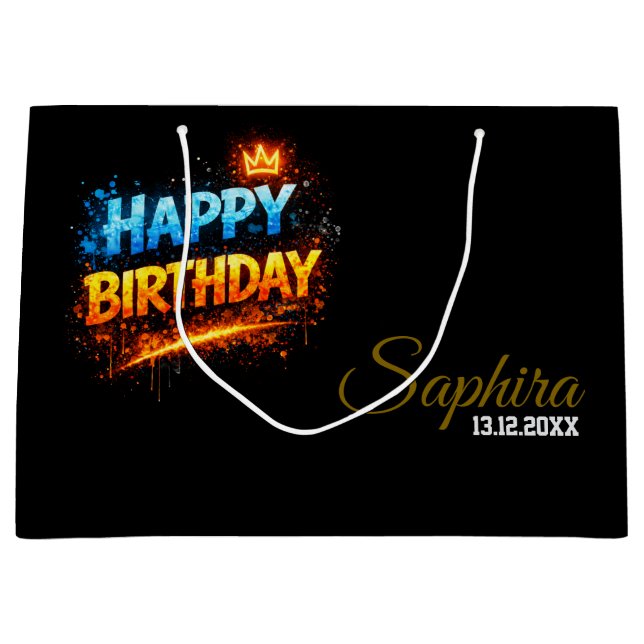 Grattis på födelsedagen Fire & Ice Splash Design ( (Framsidan)
