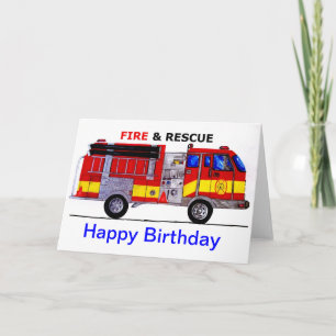 Grattis på födelsedagen Fire Lastbil-kort Kort