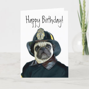 Grattis på födelsedagen Fireman-hälsningskort Kort