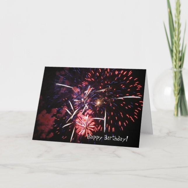 Grattis på födelsedagen, Fireworks Kort (Framsida)