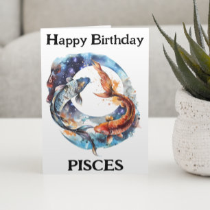 Grattis på födelsedagen Fiskarna Stjärntecken  Kort