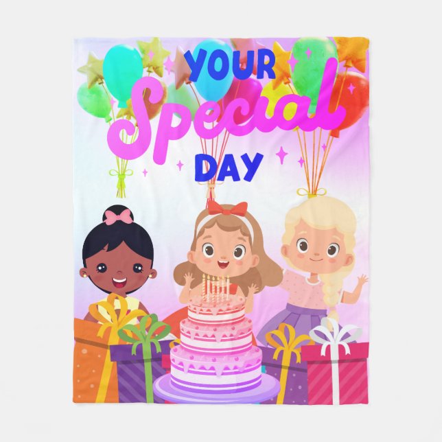 Grattis på födelsedagen Fleece Blanket (Framsidan)