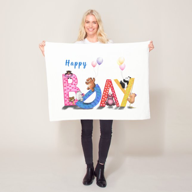 Grattis på födelsedagen Fleece Blanket Baby Bears  (På plats)
