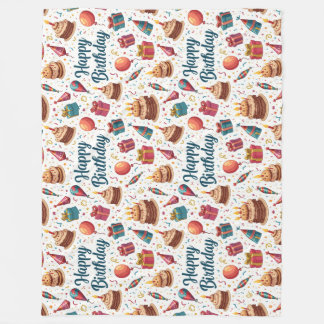 Grattis på födelsedagen Fleece Blanket med ballong