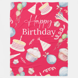 Grattis på födelsedagen fleecefilt