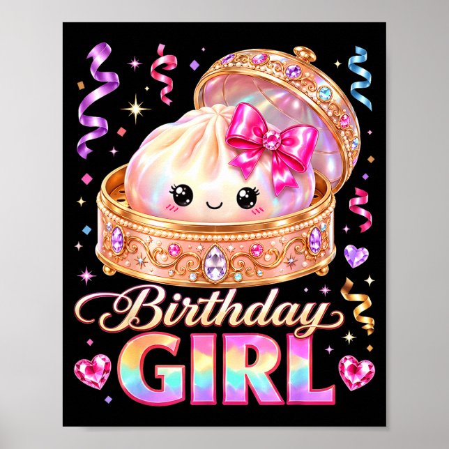 Grattis på födelsedagen flicka kawaii dumpling ani poster (Framsidan)