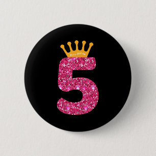 Grattis på födelsedagen, flickor 5:e Party, 5:e år Knapp